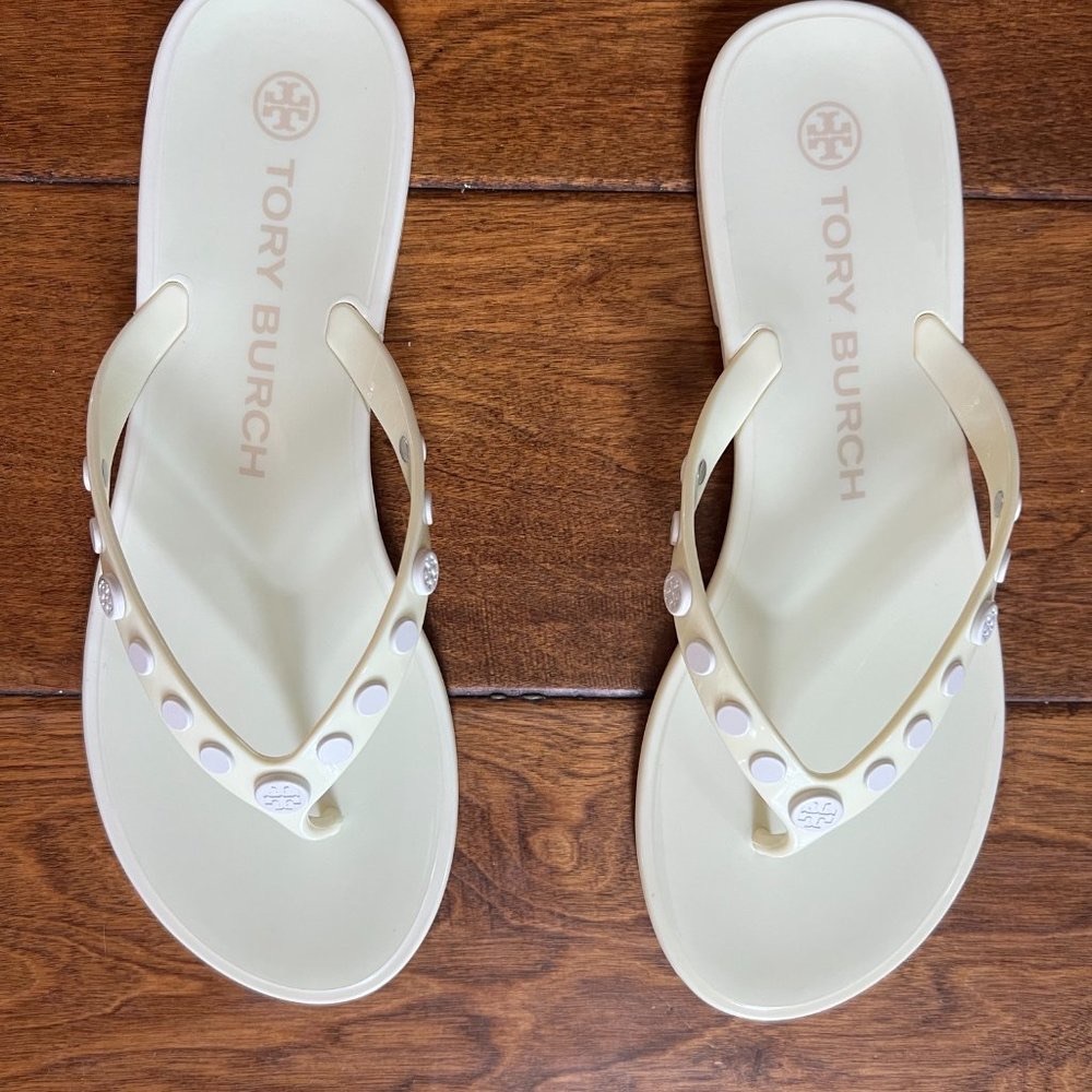 Tory Burch Studded Jelly Flip Flops